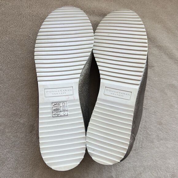 Donna Karan Tez Metallic Pewter Bronze Sneakers Women 6 M Lace Up Casual - Picture 13 of 15